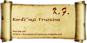 Korányi Fruzsina névjegykártya